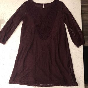 XS maroon above the knee dress